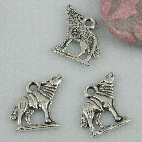 30Pcs Tibetan silver tone wolf charms EF0505