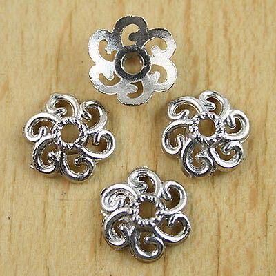 50pcs Tibetan silver crafted flower bead caps H0160