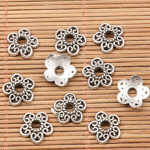 50pcs Tibetan silver tone flower shaped bead cap EF2572