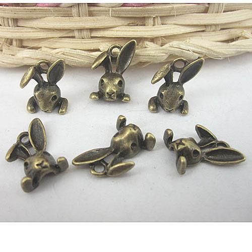 16pcs antiqued bronze rabbit design pendant charm G598