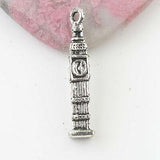 Tibetan Silver color Big Ben tower design charms 10pcs EF0086