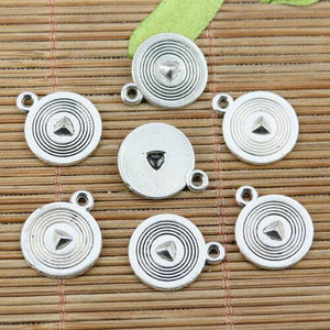 20PCS tibetan silver color round target design charms EF2304