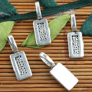 Alloy metal Tibetan Silver color retangle charms 25pcs EF0114