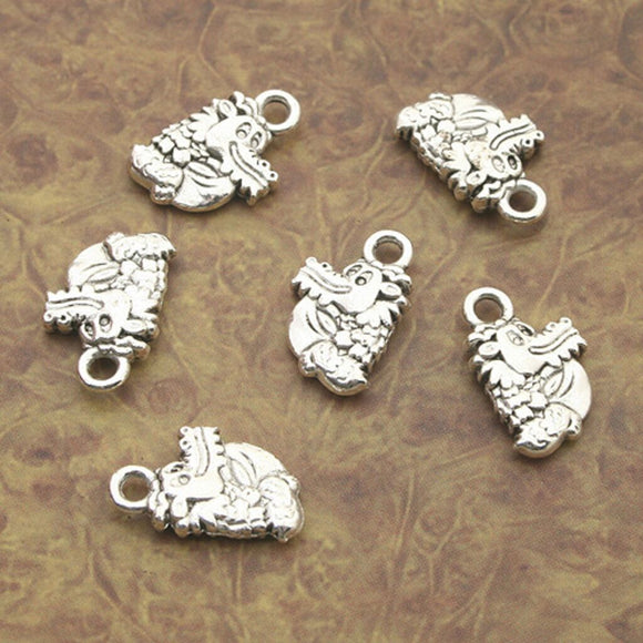 16pcs Tibetan Silver dragon charm pendants X0035