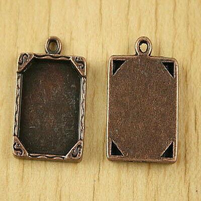 8pcs copper-tone picture frame charms h2821