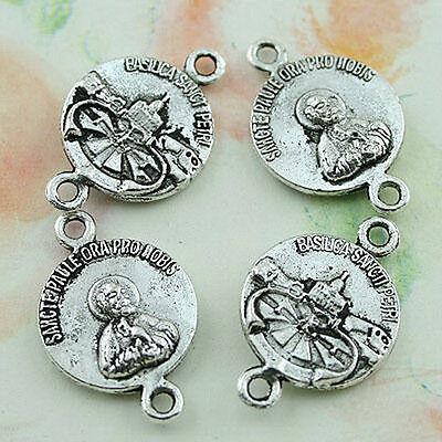 15pcs Tibetan silver round shape religious Petre  Link charms H1248