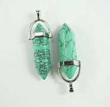 Natural Gemstone Hexagonal Point Reiki Chakra Healing Pendant For Necklace