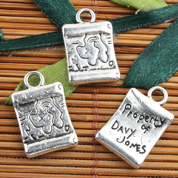 Alloy metal Tibetan Silver color pattern charms 15pcs EF0103