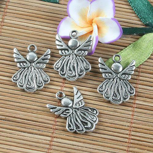 10pcs tibetan  silver color angel design charm G1162