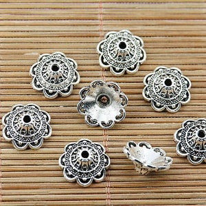 20pcs tibetan silver tone 14mm wide bead cap EF1925