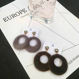 Fashion Jewelry Stud Earring Soft fuzzy Round Earring Lovely Fur Earring