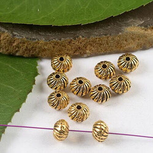 100pcs dark gold-tone spiral round spacer beads h2139