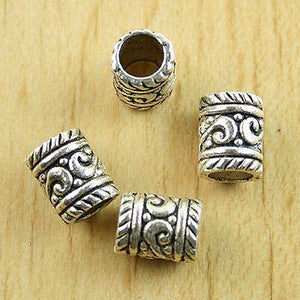 24pcs Tibetan Silver column spacer beads h0559