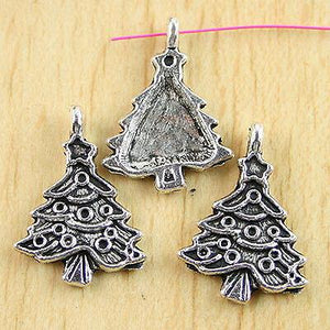 14 Pcs Tibetan silver christmas tree charm H0172