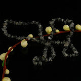 grey clear stone Chip Loose Beads  one strand 35" long