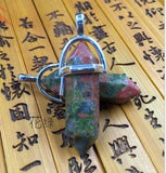 Natural Gemstone Hexagonal Point Reiki Chakra Healing Pendant For Necklace