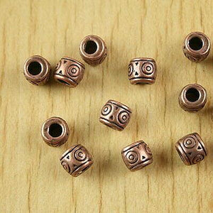 25pcs copper-tone swirl columniform spacer beads H2109