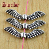 4 Colors to Pick  Both-sided angel textured wing  design spacer bead DIY making