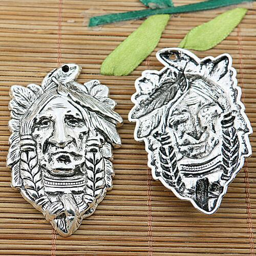 7pcs Tibetan silver color Tribal chief Man charms EF2056