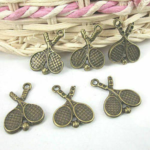 22pcs antiqued bronze tannis racket charm/pendant  G331