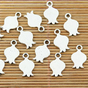 200pcs tibetan silver tone flat plain tulip flower shaped charms EF1428