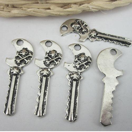 10pcs antiqued silver  pattern key pendant charm G534