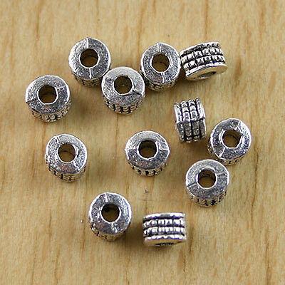 40pcs Tibetan Silver Columniform Beads Spacers H0487