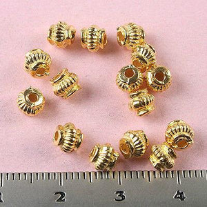 80pcs gold tone round textured spacer beads h0433