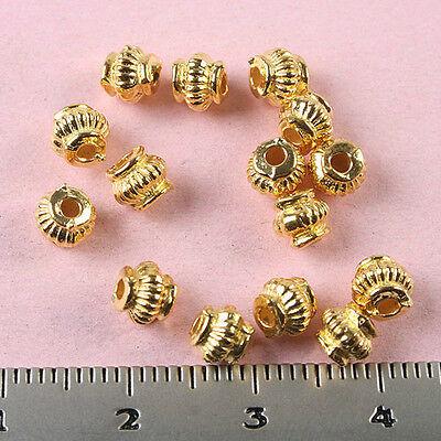 80pcs gold tone round textured spacer beads h0433