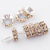 PICK !Multi-styles Crystals European Big Hole Spacer Beads DIY making bracelet