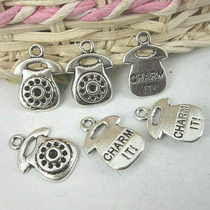 18pcs antiqued silver telephone charms pendants G363