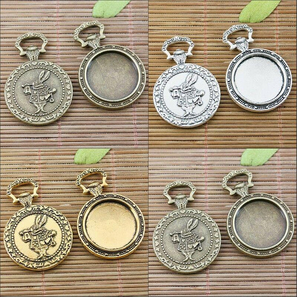 9pcs Mixed round cabochon setting(INNER SIZE:20mm) rabbit pattern EF2503-2505