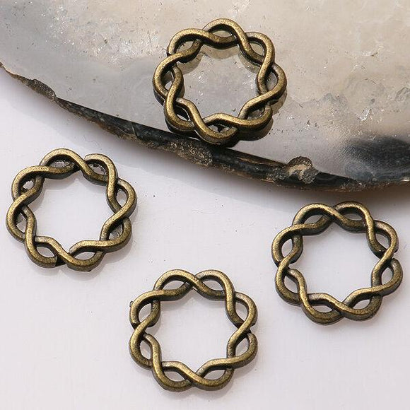 60pcs antiqued bronze color 15mm wide knitted frame  design   EF2879