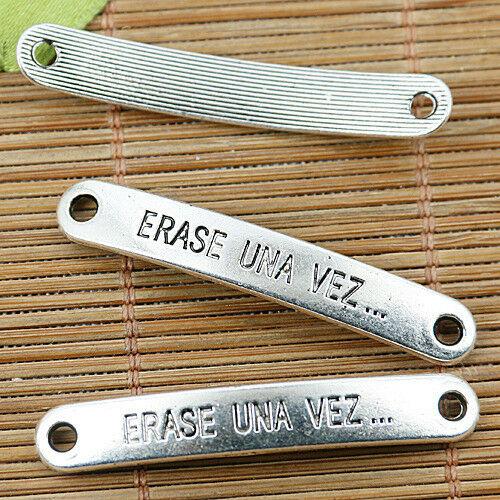 6pcs Tibetan silver long ERASE UNA VEZ connectors EF1350