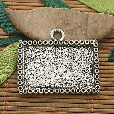 4pcs dark silver tone picture frame charm h3551