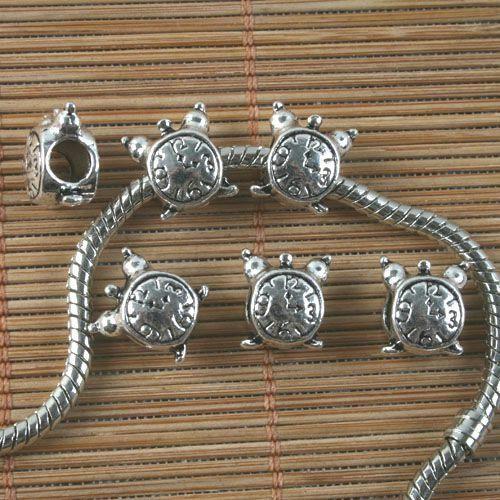 8pcs antiqued silver alarm clock spacer beads G1619