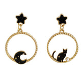 Fashion Jewelry Stud Earring Moon Cat Circle Earring Loop Earring