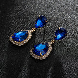 Fashion Jewelry Stud Earring crystal Diamond water drop Shaped Earring