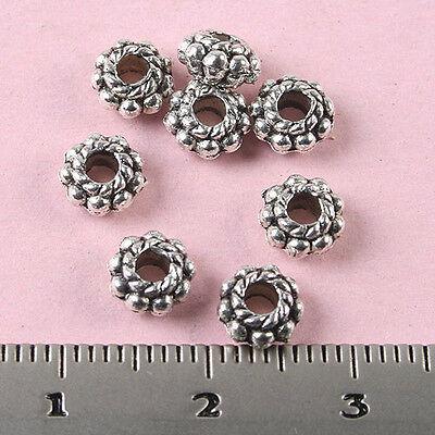 90pcs Tibetan Silver Beaded Round Spacers H0515