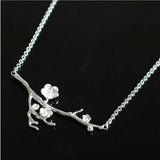 S925 Silver Necklace cherry blossom pendant Necklace