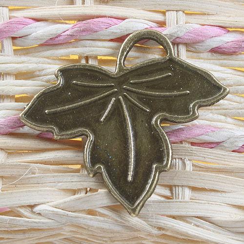 8pcs antiqued bronze leaf design pendant charm G718