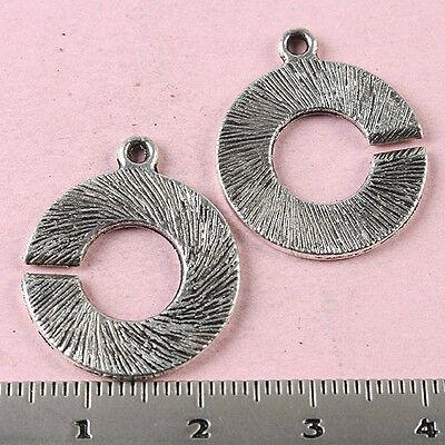 15pcs Tibetan silver ringent round ring charms h1740