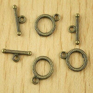 18sets dark gold round toggle clasps h2776