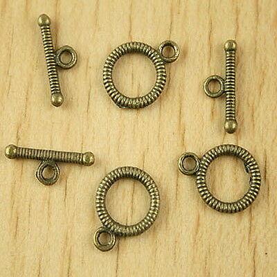 18sets dark gold round toggle clasps h2776