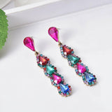 Fashion Jewelry Stud Earring Colorfull Diamond water drop Long Earring