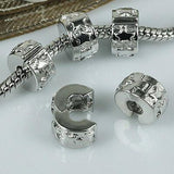 Multi-styles 18KGP EUROPEAN STOPPER CLIP/LOCKS BEADS FINDINGS FIT BRACELET