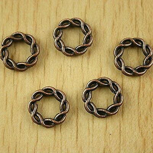 20pcs  copper-tone curved ring charms h2153
