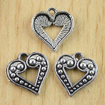 16pcs tibetan Silver heart shape Charms Findings h0902