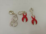 Pick Sliver Color Enamel Ribbons Dangles Awareness Hope design Charms Clasp