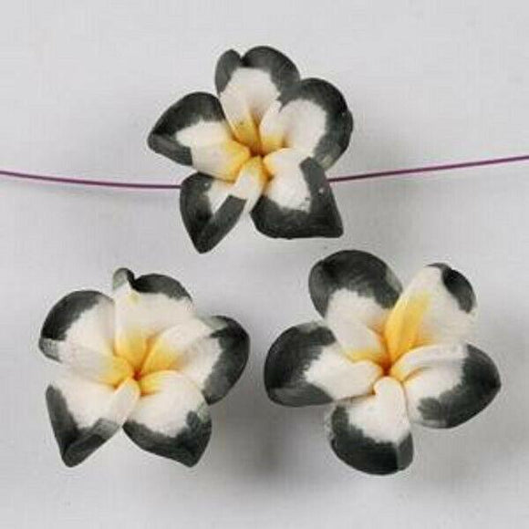 6pcs handmade fimo polymer clay flower beads sh0119
